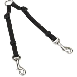 Adjustable 2 Dog Coupler Black