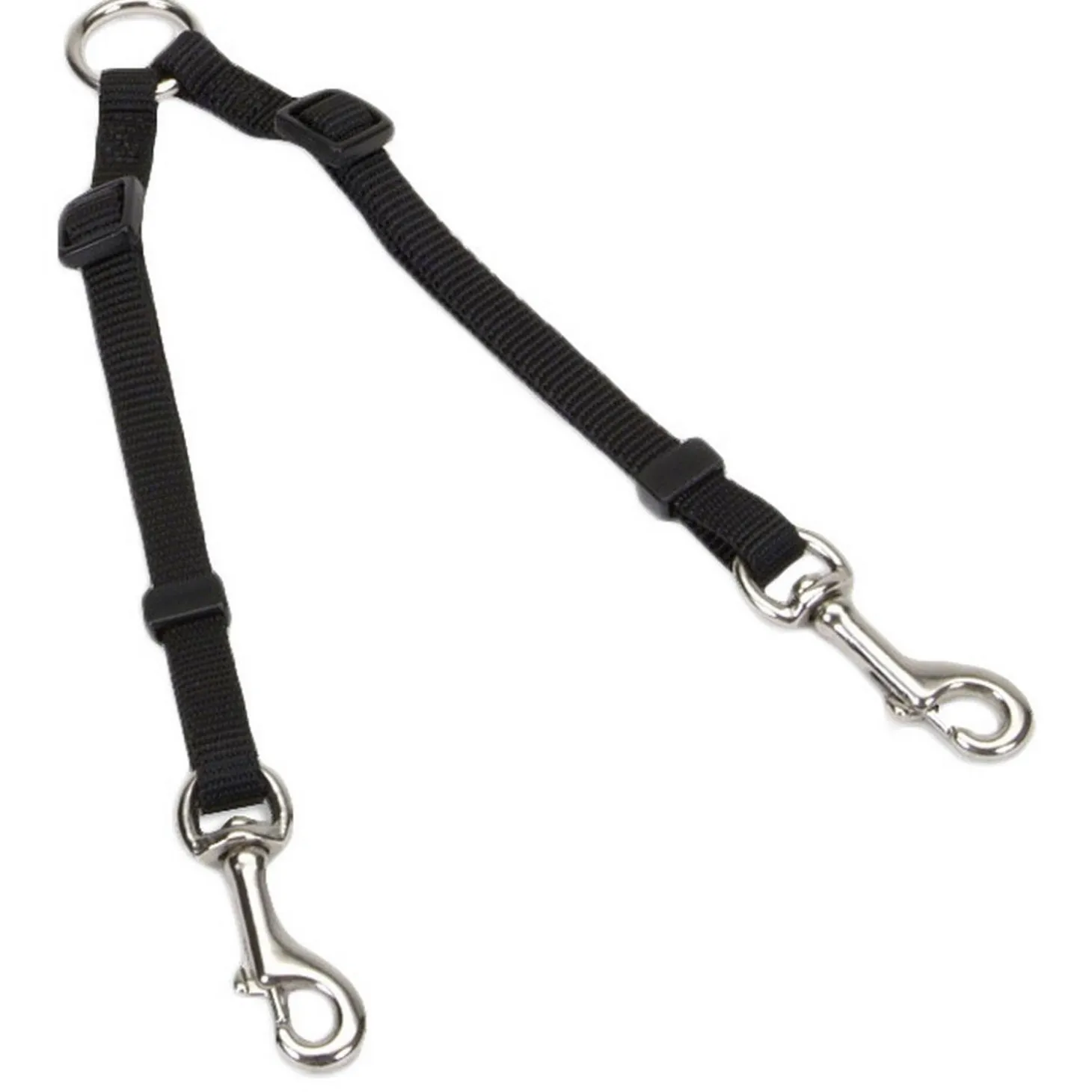 Adjustable 2 Dog Coupler Black