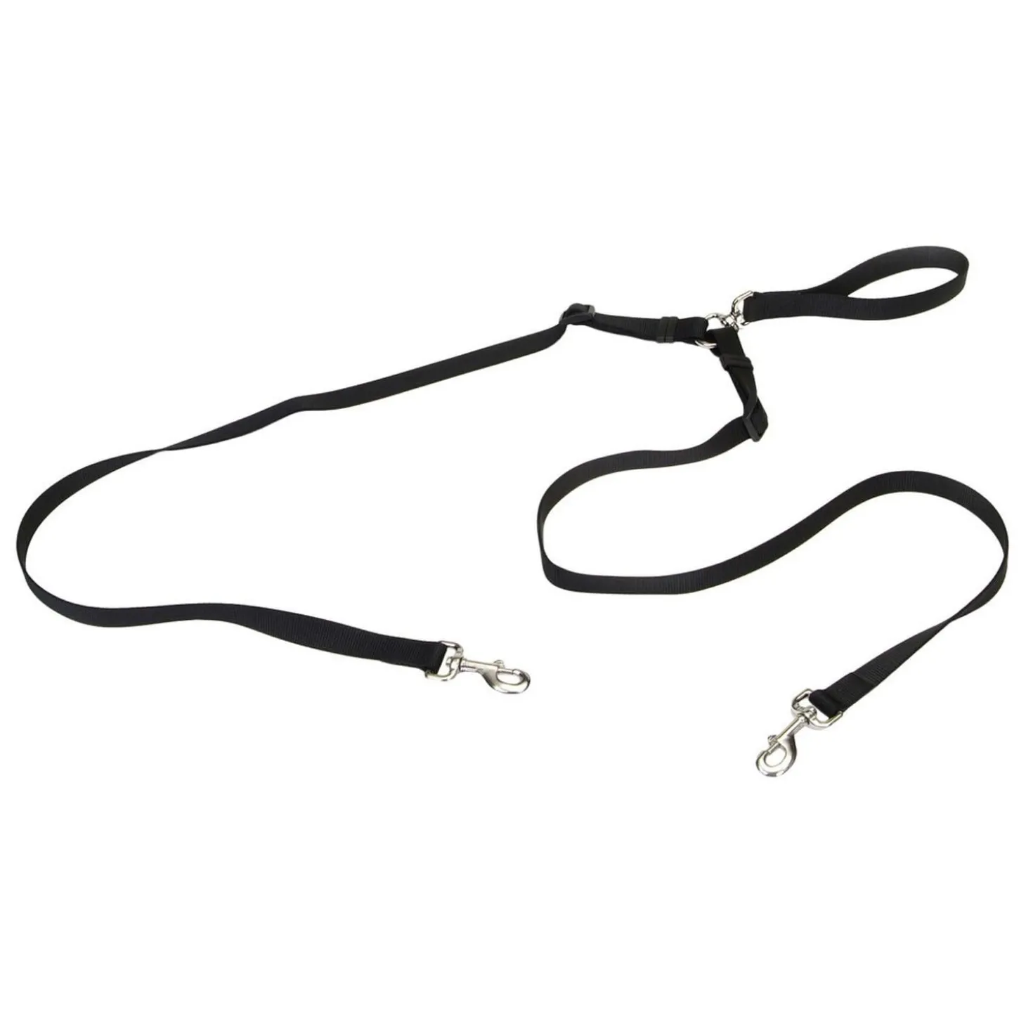 Adjustable 2 Dog Walker Dog Leash 1in Black