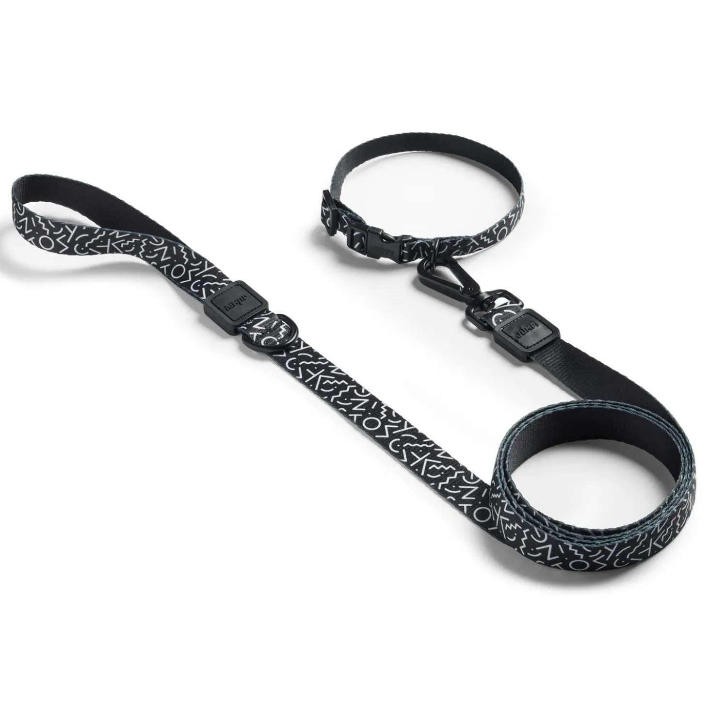 Adjustable Black & White Dog Collar