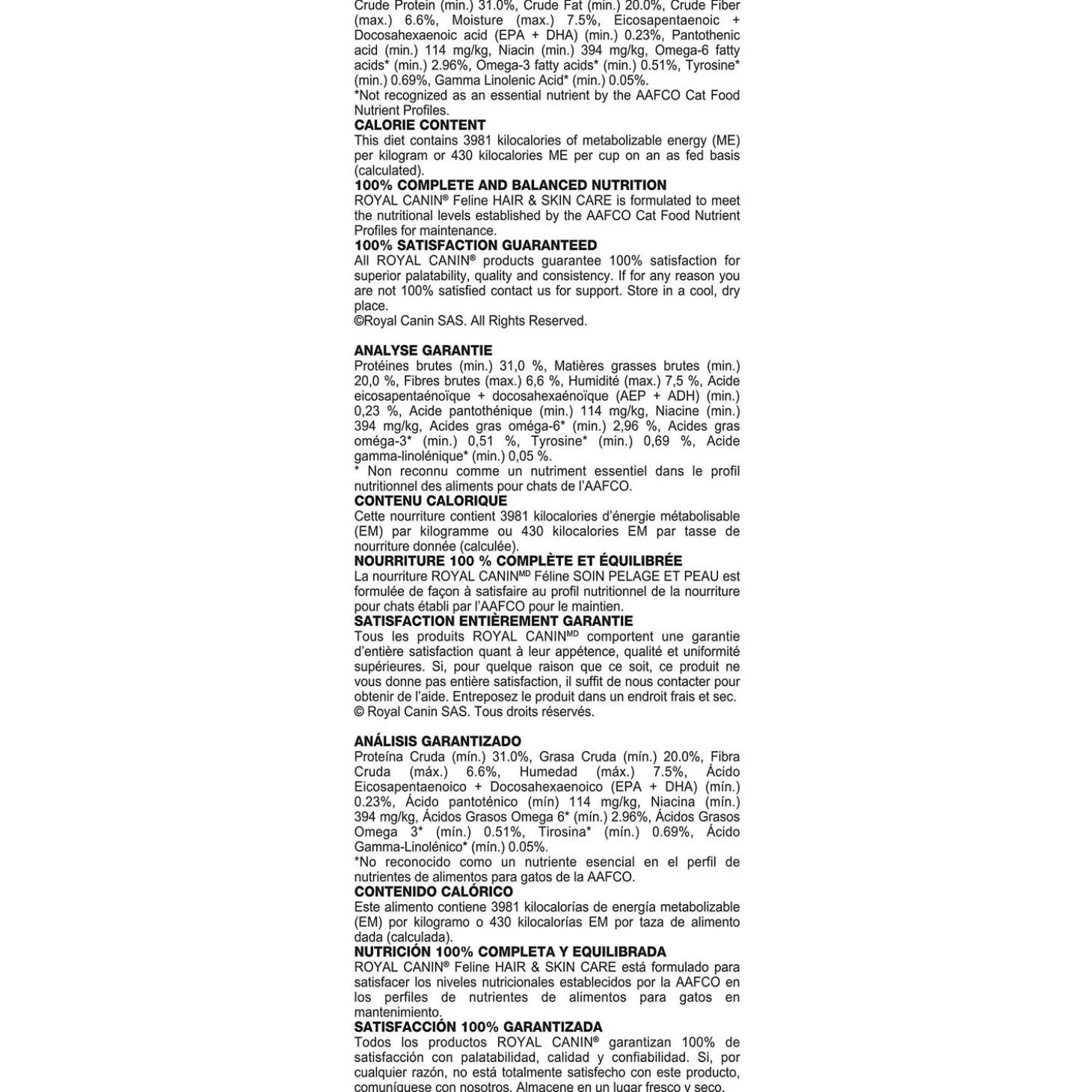 Adult Hair & Skin Care Cat Food