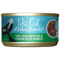Aloha Friends Tuna, Ocean Whitefish & Pumpkin Recipe in Broth Cat Food