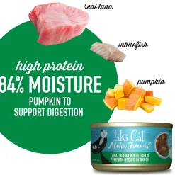 Aloha Friends Tuna, Ocean Whitefish & Pumpkin Recipe in Broth Cat Food