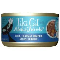 Aloha Friends Tuna, Tilapia & Pumpkin Recipe in Broth Cat Food