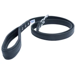 Alpine Dog Leash Leather Midnight Black