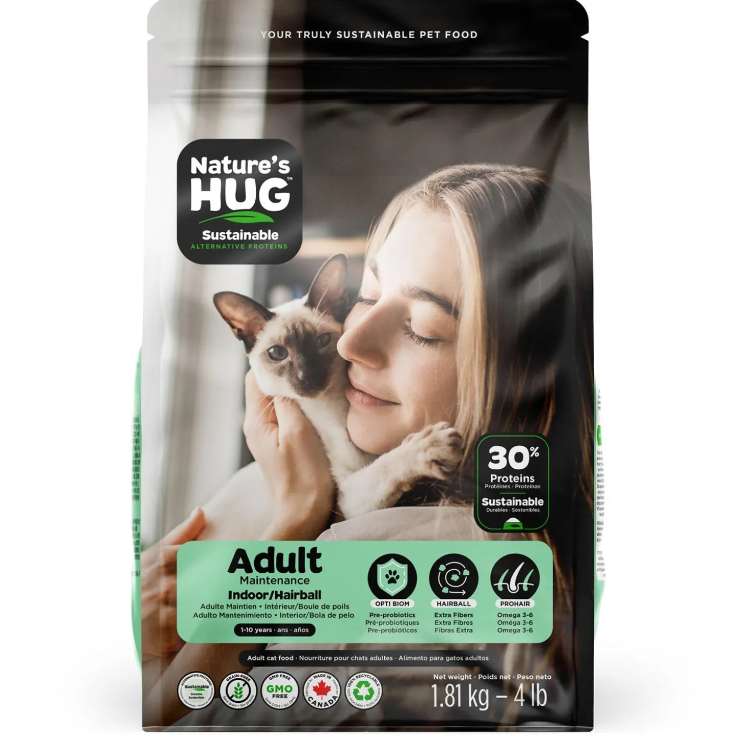 Alternative Proteins Indoor & Hairball Adult Cat Food