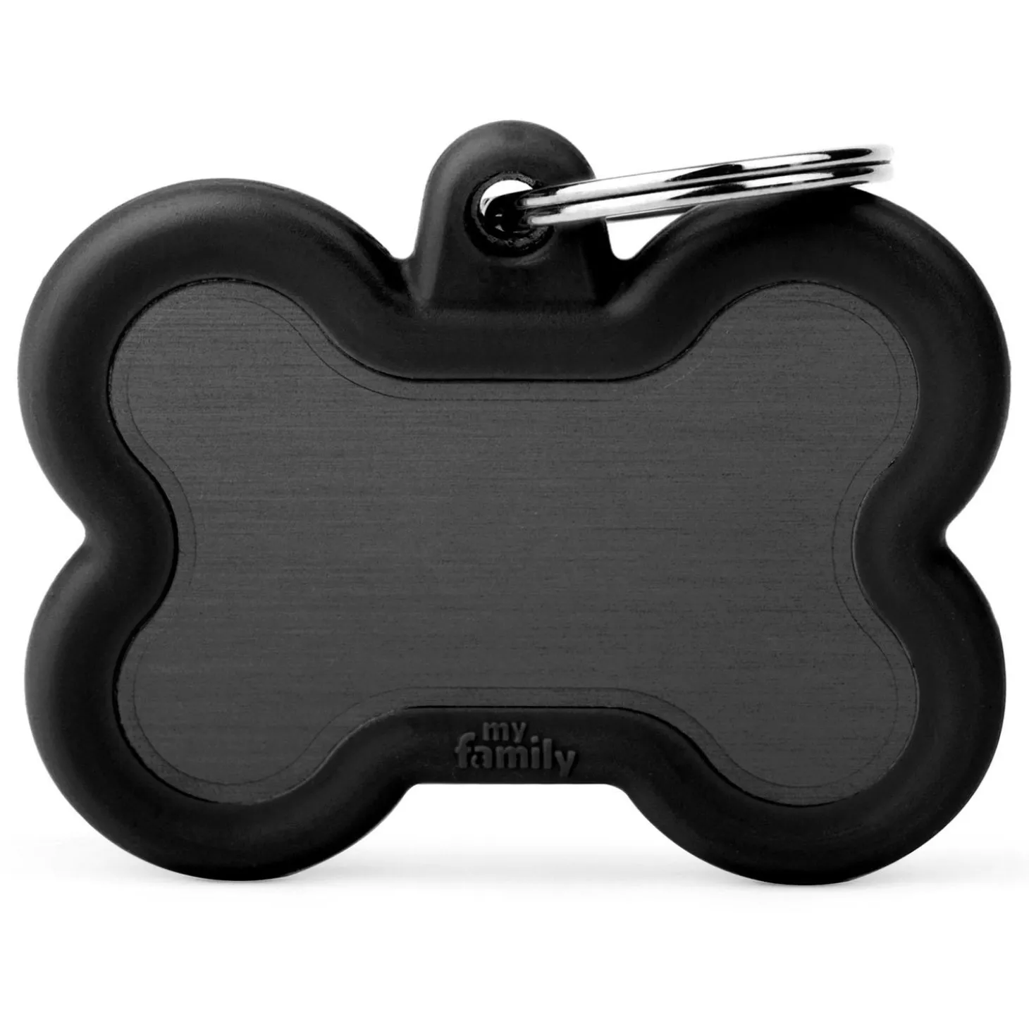 Aluminum Black Bone with Black Rubber ID Tag