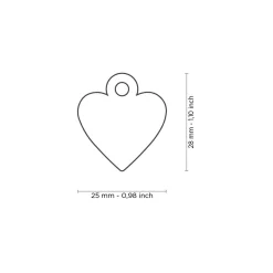Aluminum Pink Heart ID Tag