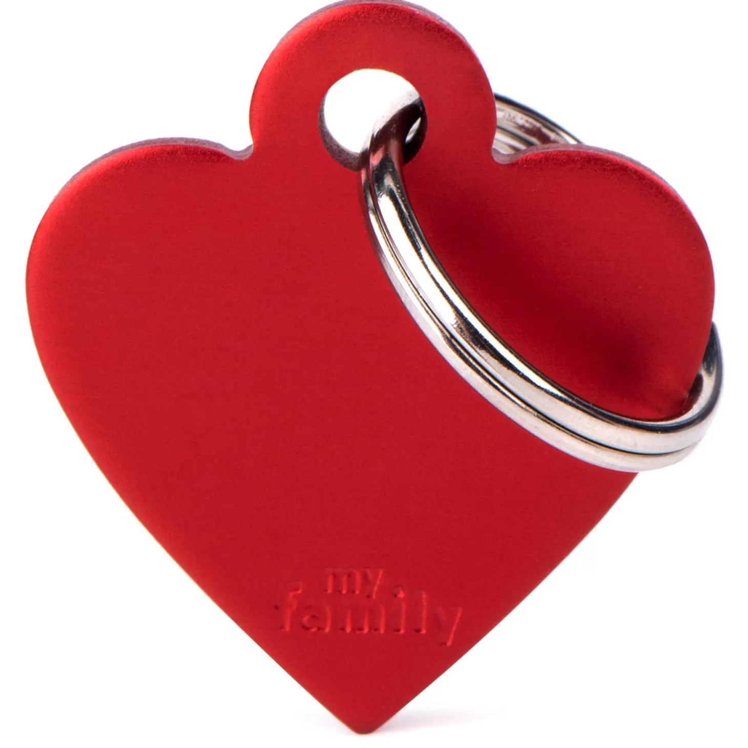 Aluminum Red Heart ID Tag