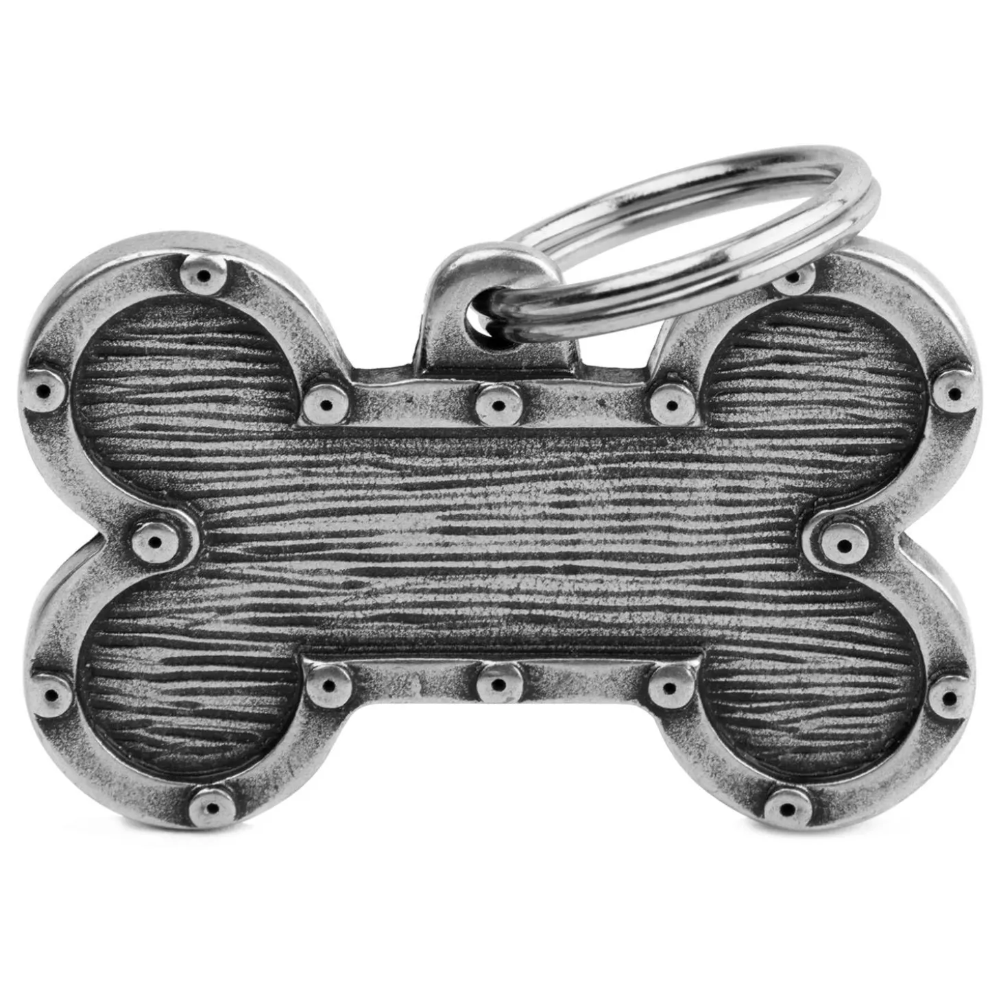 Antique Silver Bronx Futuristic Bone ID Tag