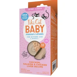 Baby Mousse & Shreds Chicken, Salmon & Chicken Liver Recipe Kitten Cat Food