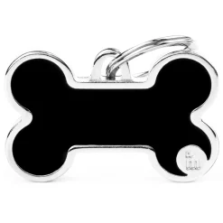 Basic Handmade Black Bone ID Tag
