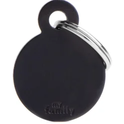 Basic Handmade Black Circle ID Tag