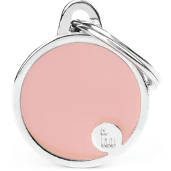 Basic Handmade Pink Circle ID Tag