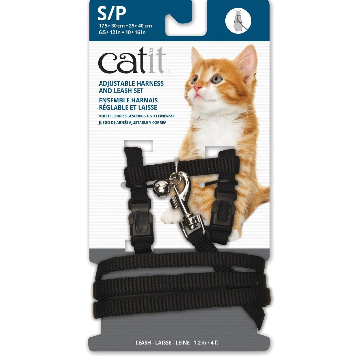 Black Adjustable Cat Harness & Leash Set