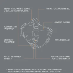 Bone Reflective Cushion Neoprene Padded Dog Harness