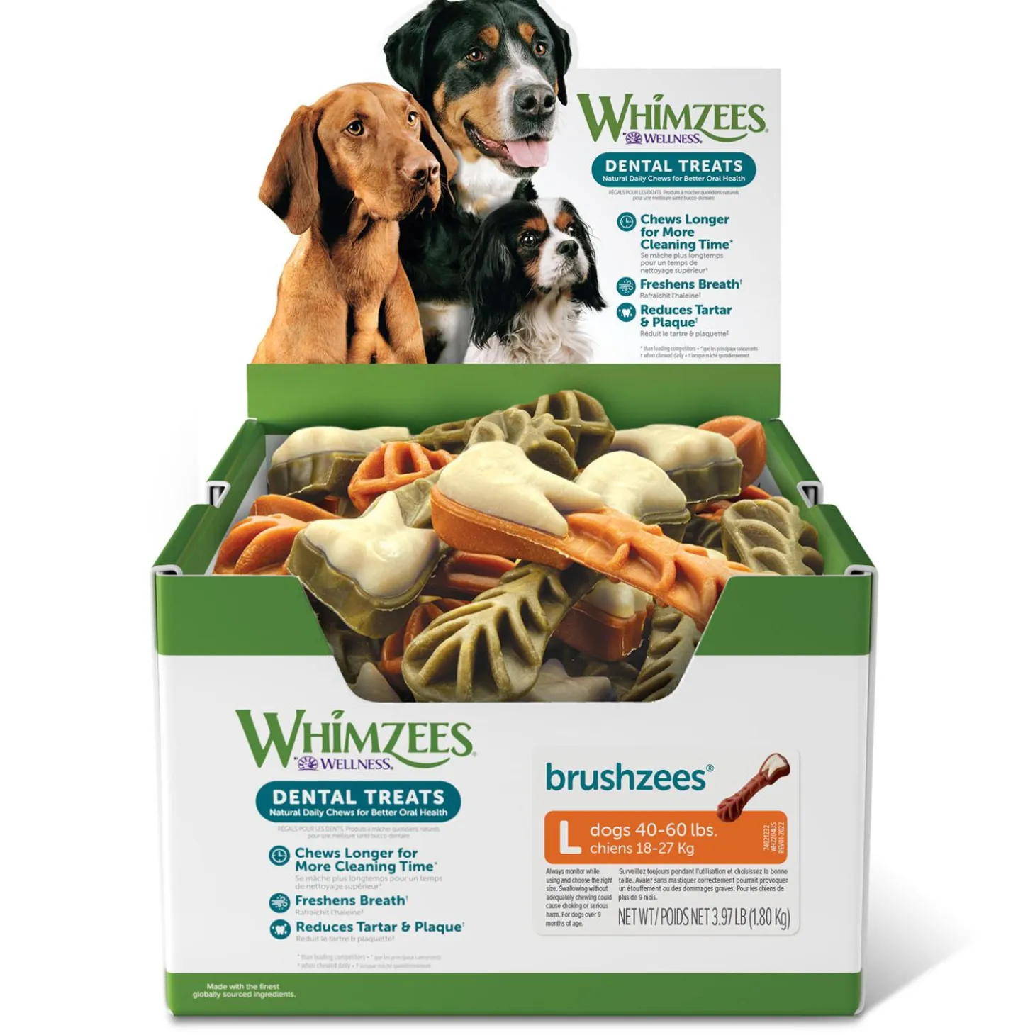 Brushzees Large Chews Dog Treats