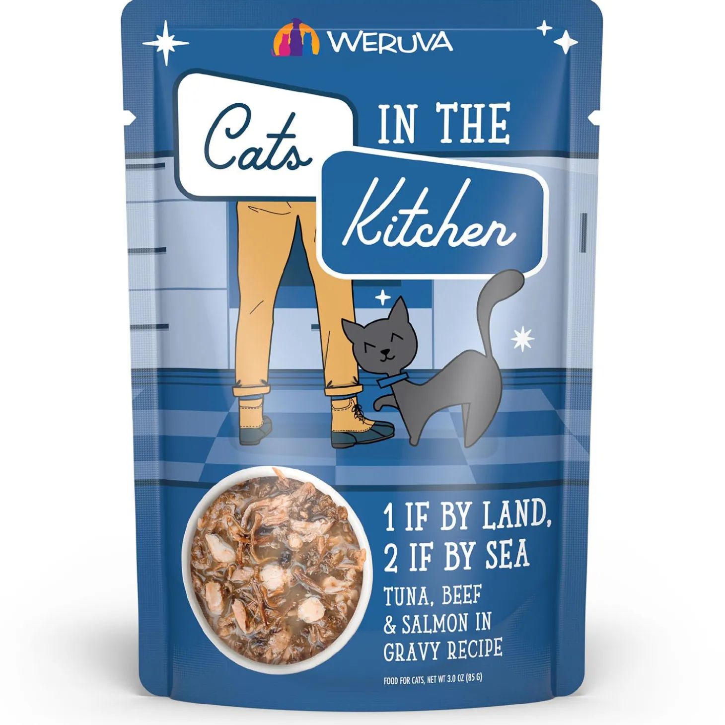 Cats in the Kitchen 1 if by Land, 2 if by Sea Tuna, Beef & Salmon Recipe Adult Cat Food