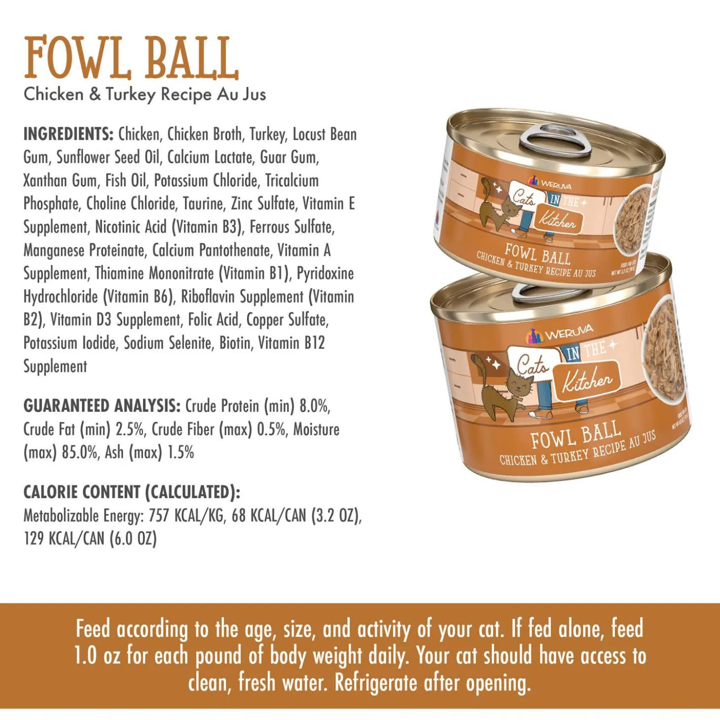 Cats in the Kitchen Fowl Ball Chicken & Turkey Recipe Adult Cat Food