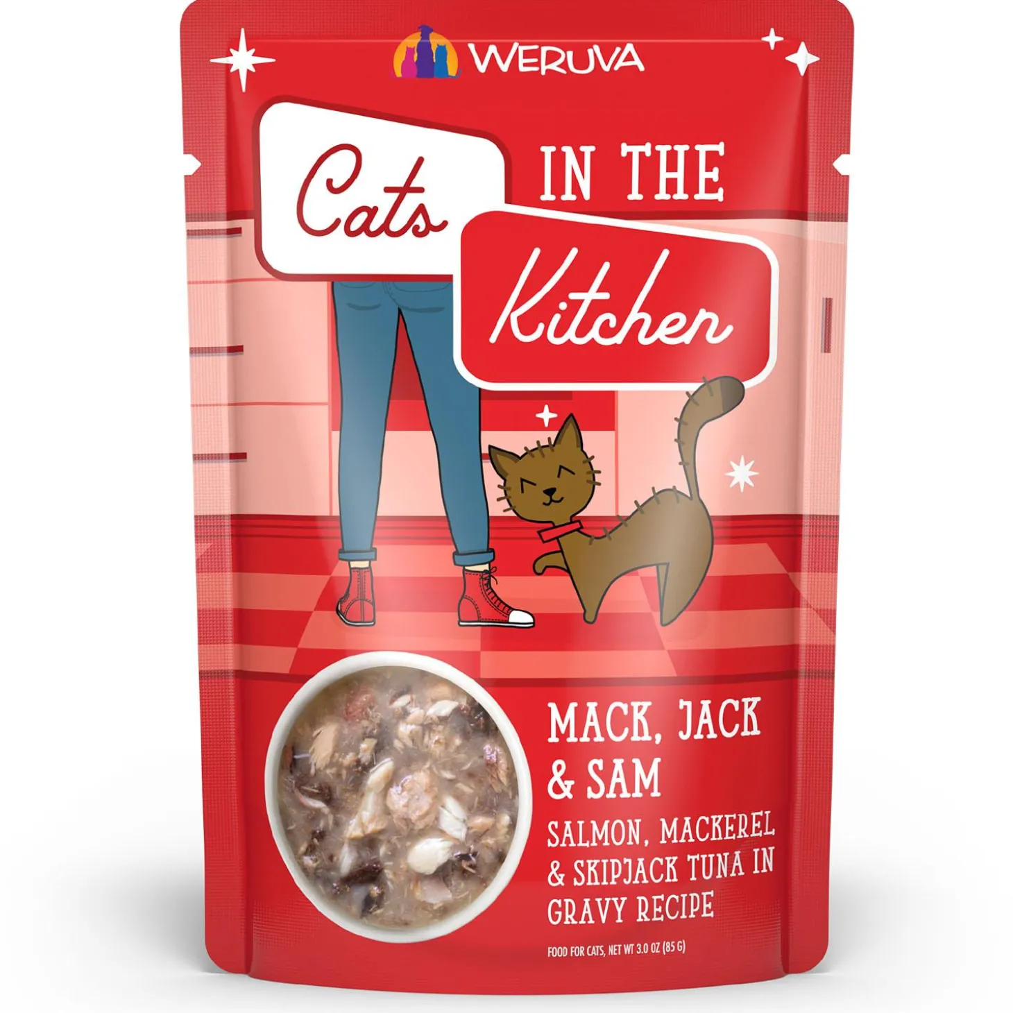 Cats in the Kitchen Mack, Jack & Sam Salmon, Mackerel & Skipjack Tuna Recipe Adult Cat Food