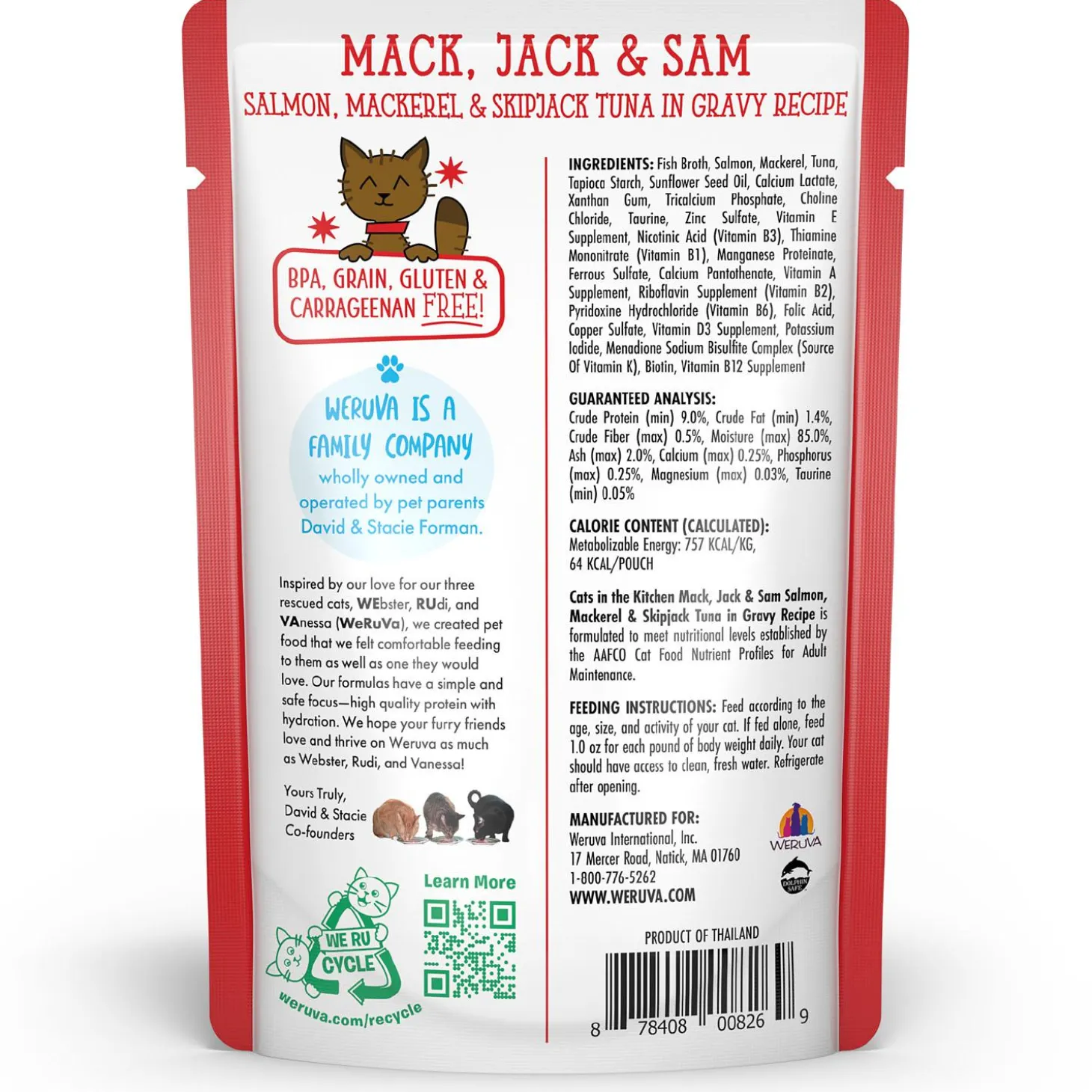 Cats in the Kitchen Mack, Jack & Sam Salmon, Mackerel & Skipjack Tuna Recipe Adult Cat Food