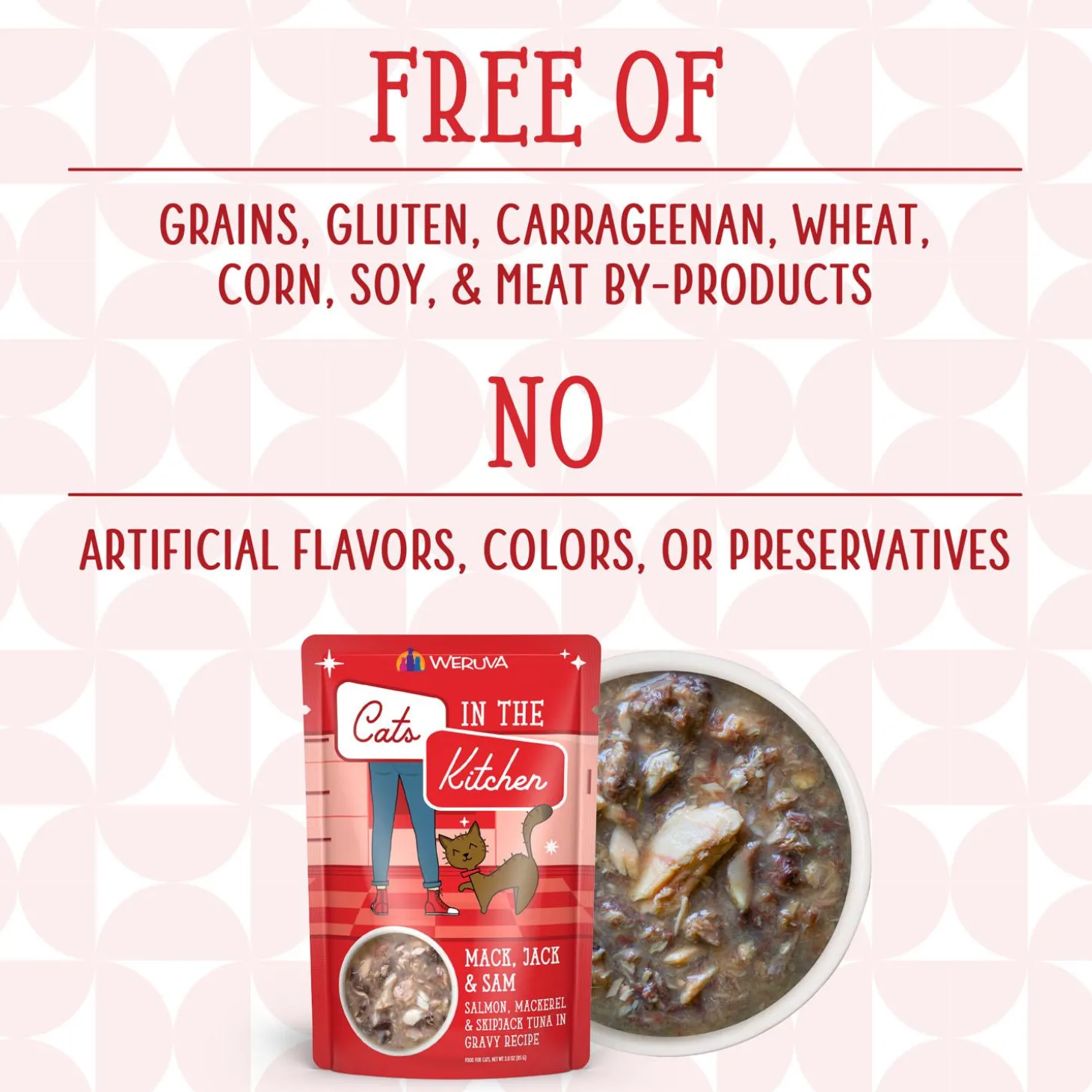 Cats in the Kitchen Mack, Jack & Sam Salmon, Mackerel & Skipjack Tuna Recipe Adult Cat Food