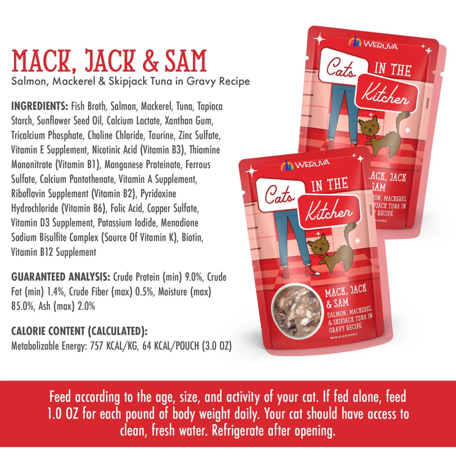 Cats in the Kitchen Mack, Jack & Sam Salmon, Mackerel & Skipjack Tuna Recipe Adult Cat Food