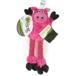 Checkers Skinny Pig with Chew Guard Plush Pink Dog Toy