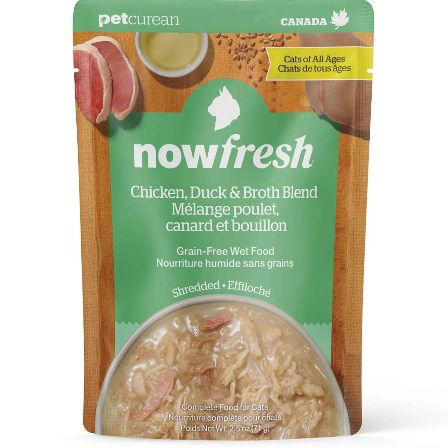 Chicken, Duck & Broth Blend Shredded Grain-Free Cat Food
