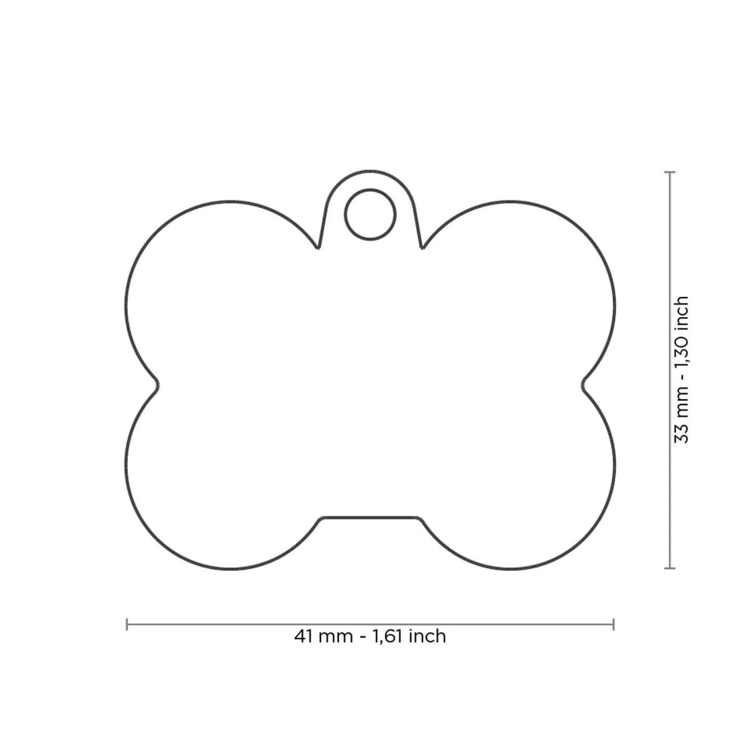 Chrome Bone with Black Rubber ID Tag