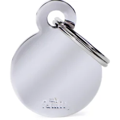 Chrome Plated Brass Circle ID Tag