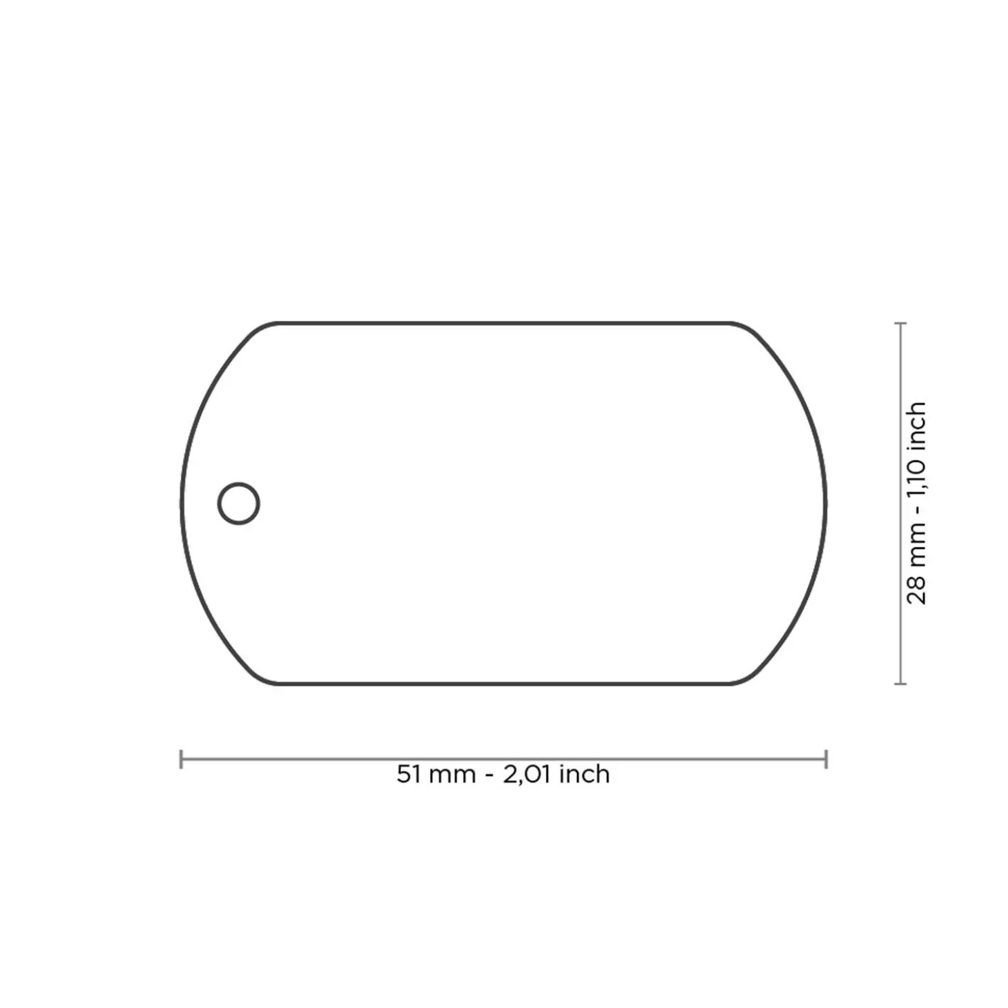 Chrome Plated Brass Military ID Tag