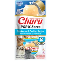Churu Pop'n Serve Chicken with Scallop Recipe Cat Treats