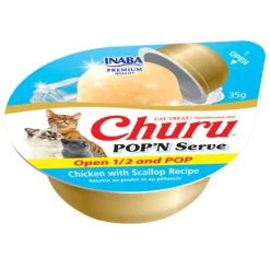 Churu Pop'n Serve Chicken with Scallop Recipe Cat Treats