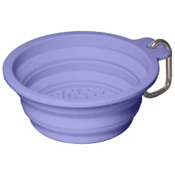 Collapsible Purple Travel Bowl with Lick Bottom