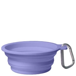 Collapsible Purple Travel Bowl with Lick Bottom