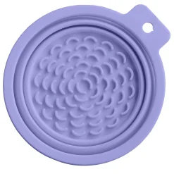 Collapsible Purple Travel Bowl with Lick Bottom
