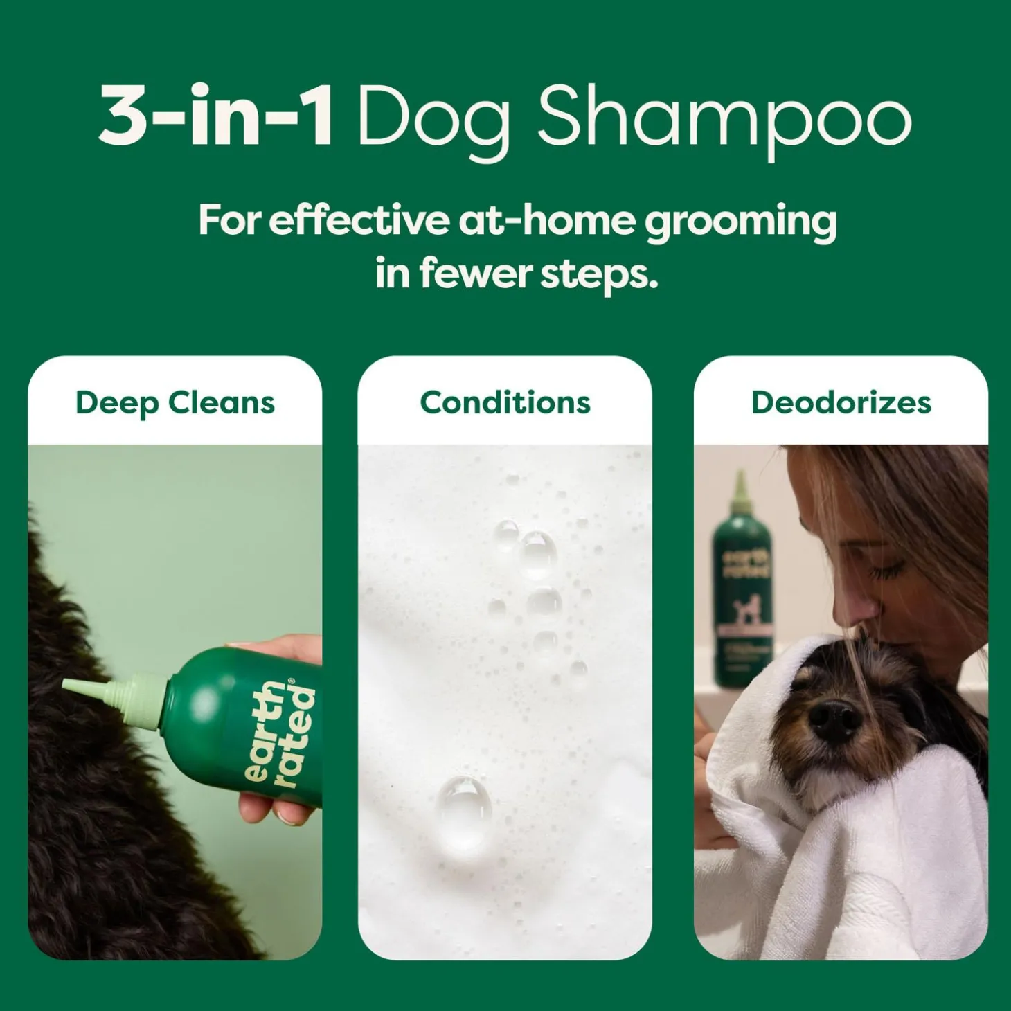 Curly Coat 3-in-1 White Tea & Basil Dog Shampoo