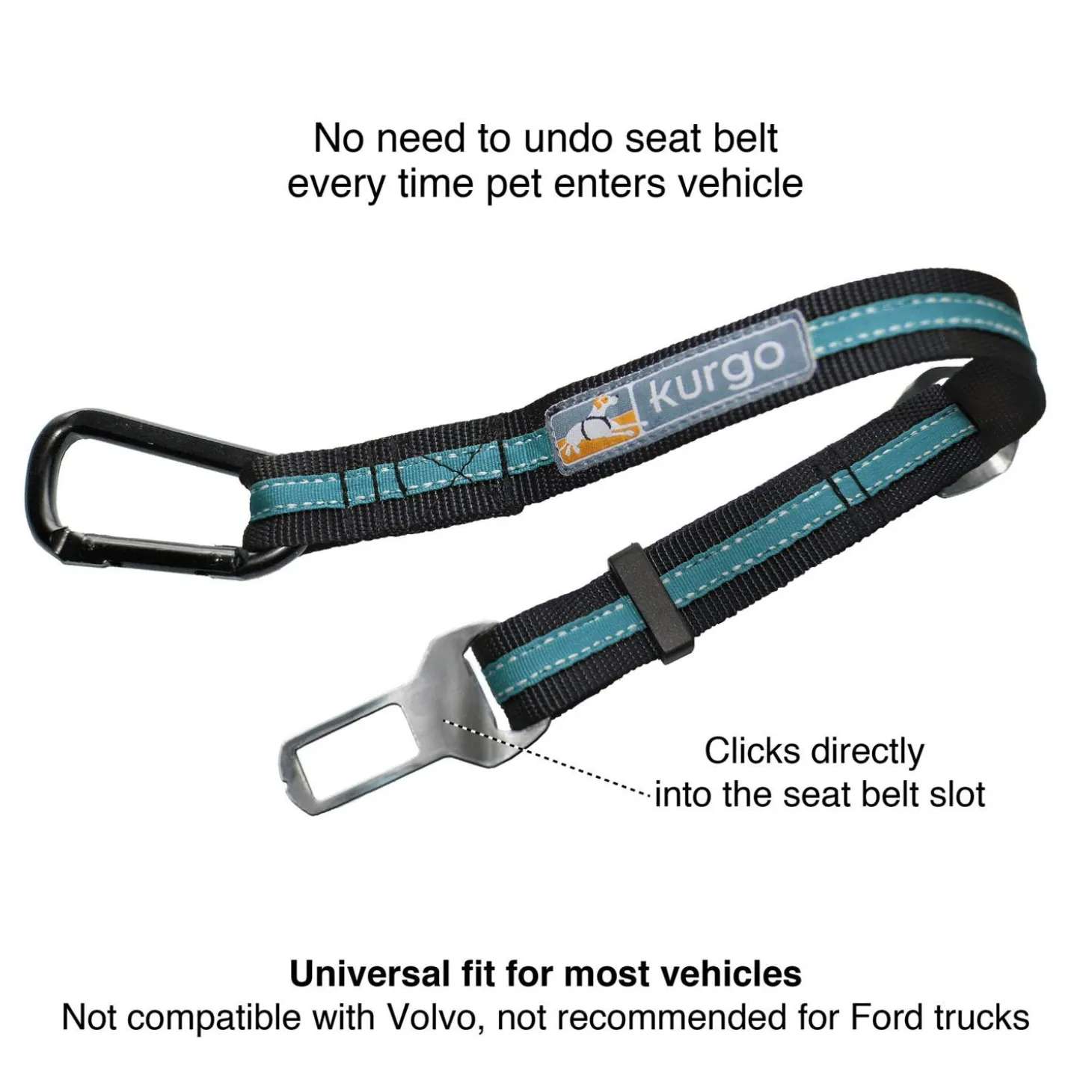Direct to Seatbelt Coastal Blue Dog Car Tether