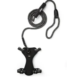 Discover Dog Reflective Multi Attachment Black & Grey Dog Harness