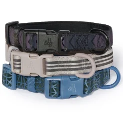 Dusty Blue Reflective Cushion Neoprene Padded Dog Collar