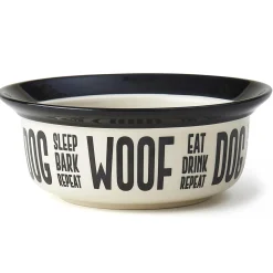Eat Drink Repeat Woof Bowl Black & White