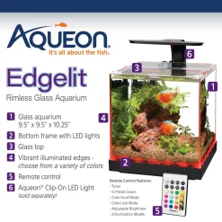 Edgelit Rimless Glass Cube Aquarium