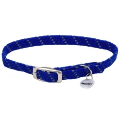 ElastaCat Reflective Safety Stretch Blue Cat Collar