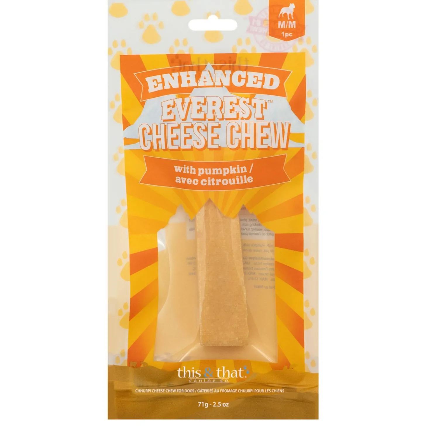 Enhanced Everest Cheese Chew with Pumpkin Dog Treat