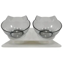 Ergonomic Double Bowl Cat Feeder