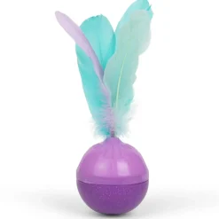 Feather Treat Stuffer Purple Cat Toy