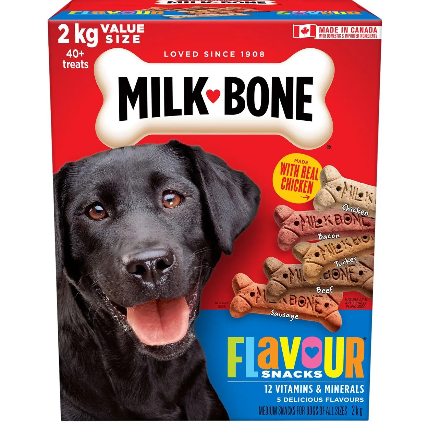 Flavour Snacks Medium Assorted Meat Flavours Dog Biscuits