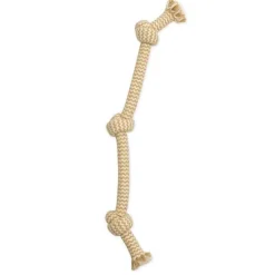 Flossy Chews 3 Knot Rope Tug Peanut Butter Scented Dog Toy