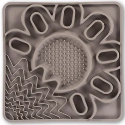 Framed Interactive Silicone Multi-Surface Grey Lick Bowl Mat